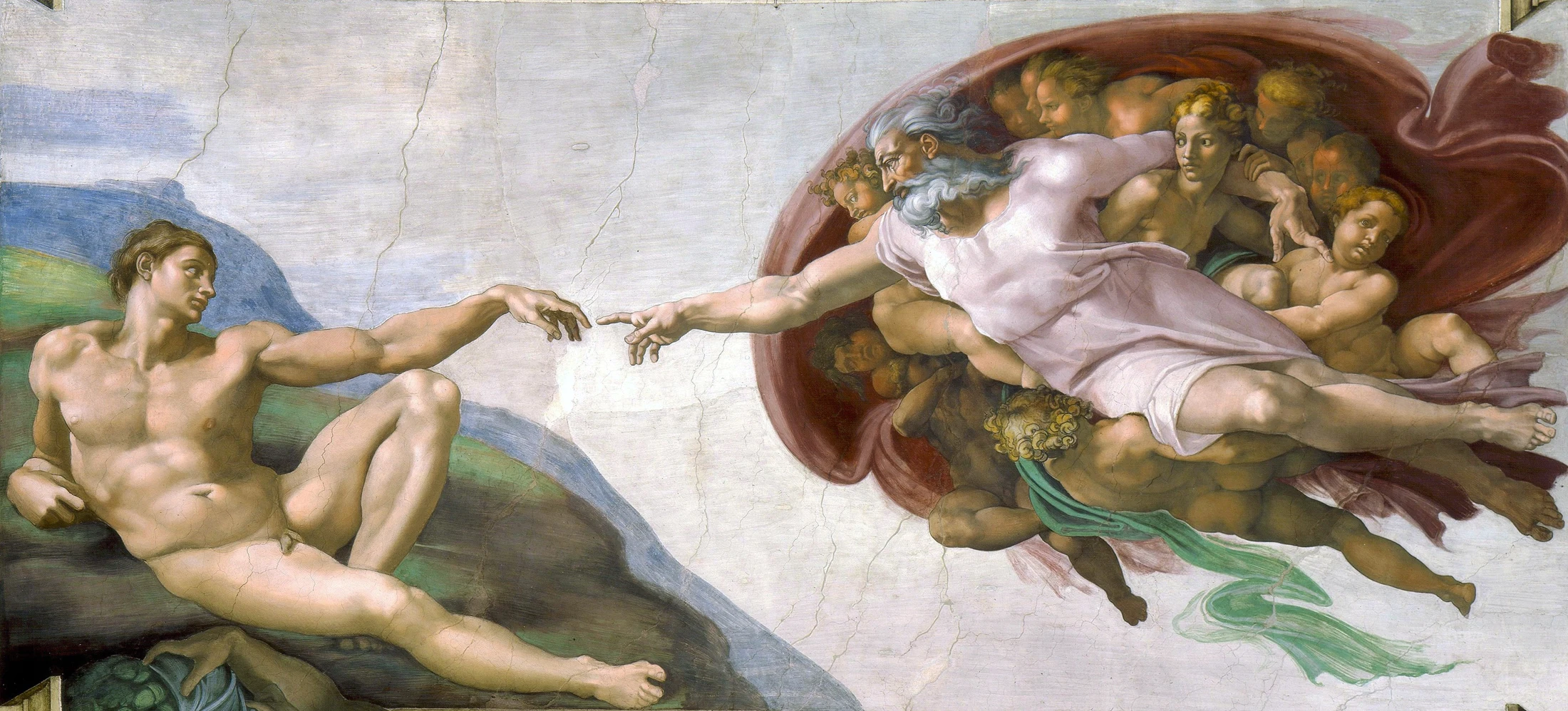 The Creation of Adam Fresco in the Sistine Chapel